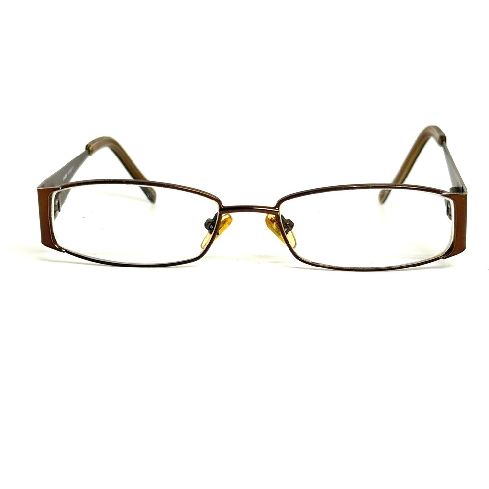 Seventeen SV5936 Brown Floral Etched Rectangular Eyeglass Frames 50-16-135